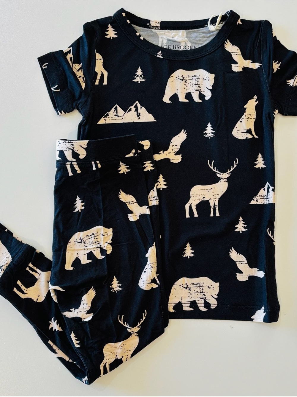 Kids Black Bear & Deer Bamboo Set -